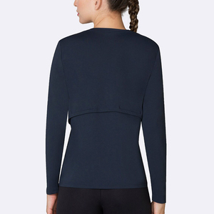 Women Long Sleeve Rash Guard <b>Navy</b> Blue Quick Dry Sport Top Full Sleeve Stretch Fitness Shirt - Product Image 6