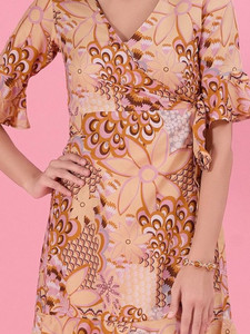 Vestido Midi Bohemio de Manga Larga en Tela de Algodón Suave, el Más Popular, al Mejor Precio al por Mayor, Ecológico, con Estampado Floral y Corte Evase - Product Image 4