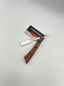 High Quality Wooden Handle Barber Men's Shaving <b>Razor</b> <b>Single</b> <b>Blade</b> Changeable with Stainless Steel <b>Blade</b> Turkish Shavette <b>Razor</b> - Product Image 3