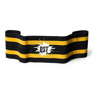 Bande de Résistance QST, Force Moyenne, Noire avec Rayures Jaunes, Bande d'Exercice Durable pour Adultes, Bandes d'Exercice Bench Blasters - Product Image 1