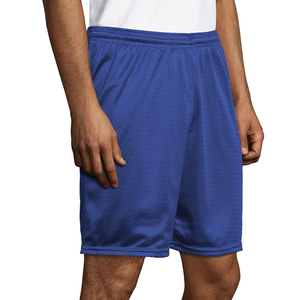 Shorts unisexes bleu royal à double couche en mesh, fermeture à cordon, taille élastique, respirant, couleur unie, coupe classique, vêtements de sport pour adultes - Product Image 5