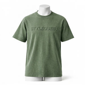 Camiseta de Hombre de Alta Calidad, Personalizada, de Silicona 3D, Cuello Redondo, Hombros Caídos, Secado Rápido, Transpirable, 100% Algodón, Corte Regular, Jersey, Parte Delantera - Product Image 5