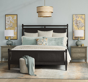 Cama Whitby Clásica Moderna de Madera de Caoba Sólida, Tamaño Matrimonial, Cabecera con Panel, Muebles de Dormitorio de Lujo para Apartamento, Hotel, Villa - Product Image 1