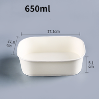 Boîte alimentaire jetable biodégradable, boîte à emporter pour restaurant, bol en papier kraft, forme cubique, pelliculage mat avec feuille d'or