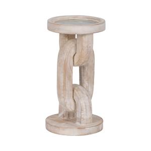 Candelabro Moderno de Cadena para Decoración de Mesa, Portavelas de Madera Informal para Comedor o Decoración del Hogar, Blanco - Product Image 5