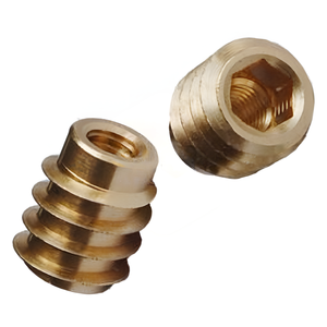 Écrou à insérer hexagonal à tête en laiton pour bois et plastique, fixations à bride filetées avec entraînement hexagonal interne, installation facile - Product Image 1