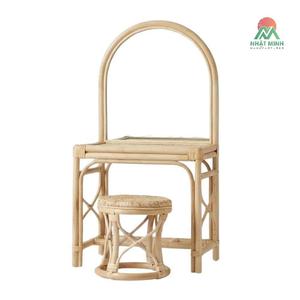 Nhat Minh Rattan Dressing <b>Table</b> With Flip Top Mirror Handmade Tropical Style Bedroom <b>Vanity</b> Set - Product Image 2