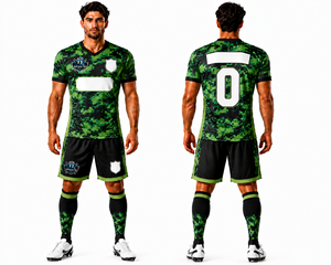 บริการ OEM ชุดฟุตบอลคุณภาพพรีเมียมระดับมืออาชีพ พร้อมเสื้อและกางเกงขาสั้นพิมพ์โลโก้ตามสั่ง เพื่อความสำเร็จของทีมกีฬา - Product Image 1