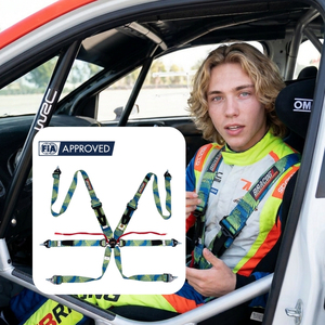 Ceinture de sécurité de course à six points SPORT PLUS 4 homologuée FIA 8853 2016 avec sangles d'épaule FHR, OEM ODM, vente en gros, logo et couleur personnalisés - Product Image 1
