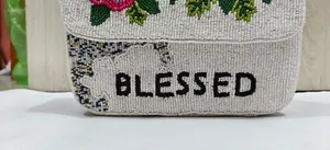 Bolso de mano con cuentas hecho a mano, elegante y asequible para damas, ideal para bodas, fiestas y festivales. - Product Image 6