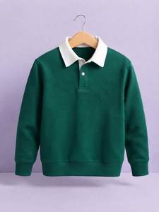 Custom Streetwear Cotton Blend Fleece <b>Sweatshirt</b> Contrast <b>White</b> Collar Casual Pullover Bulk Manufacturing Factory Supply - Product Image 2