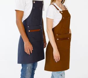 Delantal de Trabajo de Lona Encerada con Cremallera Resistente, Ajustable, con Tirantes Cruzados, para Chef, Barista, Barbero, Carpintero, LCA-0012 - Product Image 2