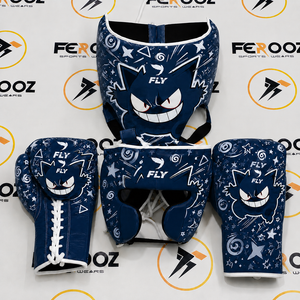 Gants de boxe professionnels bleu marine de qualité supérieure, légers, à lacets, pour l'entraînement et le sparring, pour adultes - Product Image 1