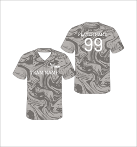 Custom Gray Tiger Camo Baseball Jersey Sublimation Button Up Team Uniform Moisture Wicking <b>Athletic</b> Shirt OEM ODM - Product Image 1