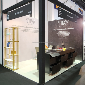 Tùy Chỉnh Cao cấp Sang Trọng 304 Thép Không Gỉ Nhôm Hồ Sơ Composite Bảng Điều Chỉnh Treo Tường Tủ Bếp Đặt Modular Nhà Bếp - Product Image 6