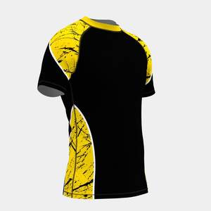 Rashguard à manches courtes avec logo personnalisé |   T-shirt d'entraînement d'arts martiaux écologique en polyester/spandex (300g position avant) - Product Image 3