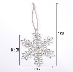 Adorno Navideño Colgante de Copo de Nieve con Pedrería, Decoración Personalizada de Metal para Árbol de Navidad - Product Image 3