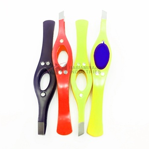Pinza para cejas RMI de 3 colores diferentes con punta plateada, diseño personalizado, pinza de punta angular. - Product Image 2