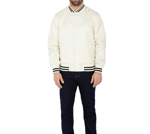 แจ็คเก็ตเบสบอล Letterman Varsity คุณภาพดี ขายส่ง ปักโลโก้ตามสั่ง แขนเสื้อ PU สำหรับฤดูใบไม้ร่วง ผู้ชาย สั่งทำแบรนด์ได้ บริการ OEM - Product Image 5