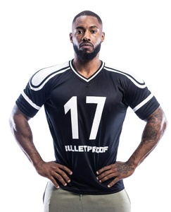Camiseta de fútbol americano personalizada para hombres, camiseta transpirable para jóvenes con manga corta, diseño sublimado elástico, ropa de fútbol para jóvenes - Product Image 1
