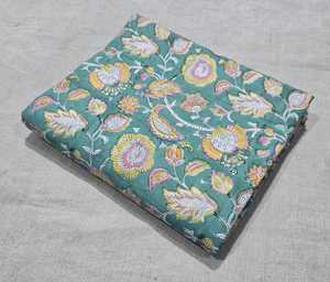 Tela de algodón Sanaganeri con estampado en bloque, tela estampada a mano en Jaipur, tela india para vestidos, proveedor mayorista de tela de algodón. - Product Image 4
