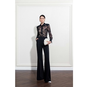 Nouvelle Tendance Pantalon Large Femme ELYN WIDE-LEG PANTS Minimaliste 73% Polyester 17% Rayonne 10% Spandex Pantalon Femme Taille Haute - Product Image 1