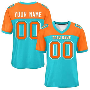 Camiseta de fútbol americano de poliéster personalizada con logo bordado sublimado, transpirable, camisetas de fútbol americano. - Product Image 6