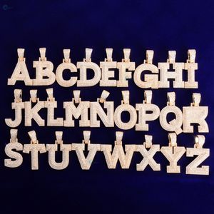 Collier alphabet personnalisé avec diamants de laboratoire, pendentif lettre A à Z serti de diamants, style rappeur, pendentif hip hop - Product Image 5