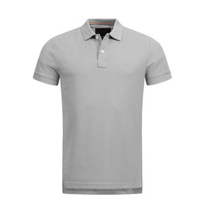 Polo en piqué de coton gris pour homme, coupe classique, personnalisé, de haute qualité, à manches courtes, couleur unie, respirant, design tricoté - Product Image 1