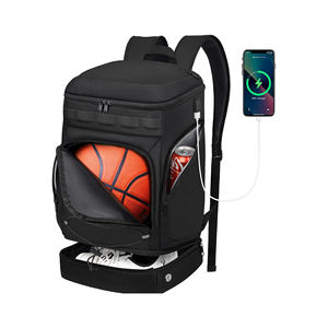 Purple And Yellow Sports Basketball Backpack With Shoe Compartment <b>Large</b> Ball Bag For Team Training And School Athletes - Product Image 4