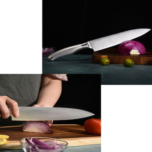Couteau de cuisine haut de gamme, lame en acier inoxydable avec manche ergonomique pour la cuisine professionnelle et la préparation des aliments à domicile - Product Image 6