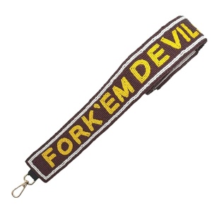 Wholesale Premium Design Stylish Game Day Sports Fan college Team <b>Straps</b> Fork Em Devil Brown and Yellow Beadwork Letters <b>Straps</b> - Product Image 1