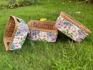 Juego de 3 Cestas Multiusos de Jacinto de Agua, Hechas a Mano, Ecológicas, Hechas en Vietnam, Venta al Por Mayor - Product Image 3