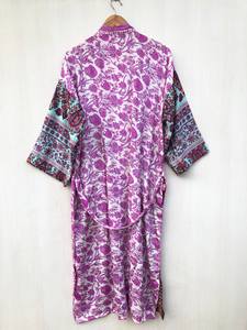 Kimono Tradicional Indio de Seda para Mujer, Estilo Vintage Boho, Cómodo, Largo, para Maternidad, con Cinturón Sexy, Precio al por Mayor - Product Image 5