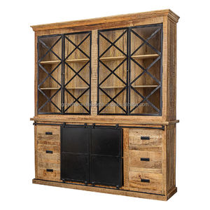 Meuble TV en bois massif de style européen, gamme Jupiter, avec portes coulissantes, meuble de rangement pas cher pour salon et chambre à coucher - Product Image 4