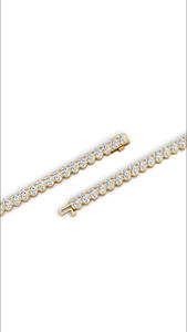 Pulsera de tenis con diamantes cultivados en laboratorio de corte ovalado, plata de ley 925 chapada en oro, joyería fina de lujo al por mayor, fabricante OEM de China - Product Image 4
