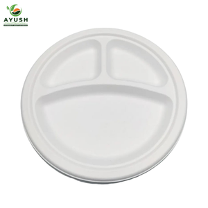 Assiettes jetables rustiques en bagasse, fabriquées à partir de fibres de canne à sucre, pour les dîners de steak et les réunions de famille - Product Image 4