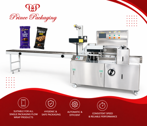 เครื่องบรรจุภัณฑ์แบบกำหนดเองสำหรับโรงงาน บรรจุภัณฑ์แบบ Flow Pack สำหรับโปรตีนบาร์ พลังงานบาร์ บิสกิต และช็อกโกแลตบาร์ - Product Image 1