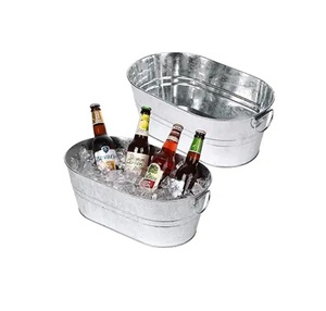 Cubo de Hielo de Metal Martillado, Enfriador de Bebidas de Acero Inoxidable con Asas para Champán, Vino, Cerveza y Cócteles, 5.35 Galones - Product Image 5