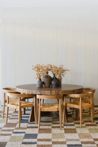 Allister Round <b>Table</b> Handcrafted Solid <b>Wood</b> Circular <b>Rustic</b> <b>Dining</b> <b>Table</b> with Contemporary Organic Modern Design and Elegant - Product Image 4