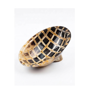 Bol à salade et à fruits vintage en corne de buffle sculptée, vaisselle indienne en corne, idéal pour les cadeaux d'affaires - Product Image 6