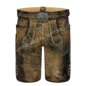 Traditional Bavarian Lederhosen <b>Short</b> Goat Suede Antique Leather <b>Trousers</b> Adjustable Beer Event Factory Direct - Product Image 1