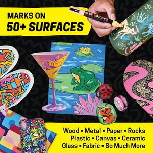 ของแท้สำหรับชุดสี POSCA PC-8K8 8 สี |   ปากกามาร์คเกอร์หัวตัดกว้าง 1.0 มม. แบบ JDM ใช้น้ำหมึกสีสำหรับมืออาชีพด้านศิลปะ - Product Image 4