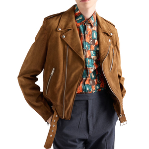 <b>Men's</b> Cowhide Suede Biker <b>Jacket</b> Luxury Motorcycle <b>Leather</b> <b>Jacket</b> Vintage Western <b>Jacket</b> Custom OEM <b>leather</b> good manufacturer - Product Image 3