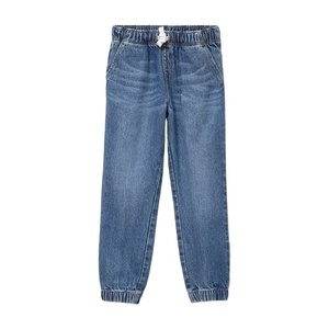 Jeans décontractés bleus pour garçons, 100 % coton, coupe droite, taille élastique, coupe-vent, séchage rapide, écologiques et respirants - Product Image 1