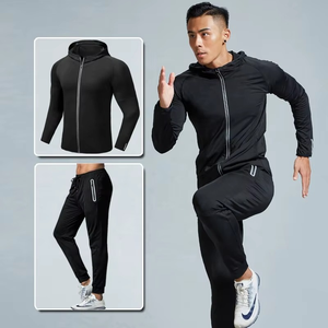 Unisex Active Wear Two-Piece Quick Dry Sweat-Wicking Running <b>Tracksuits</b> Sportswear with Solid Pattern Eco-Friendly Autumn - Product Image 4
