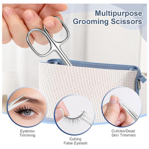 Ciseaux à cuticules, ciseaux à ongles extra fins et courbés pour sourcils, cils, manucure et pédicure, utilisables pour hommes et femmes - Product Image 6