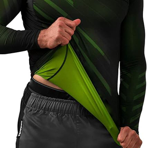 Camiseta de Compresión para Hombre con Protección Solar UPF 50+, Manga Larga, Logotipo Frontal, Secado Rápido, Antibacteriana, Transpirable, Poliéster/Spandex - Product Image 3