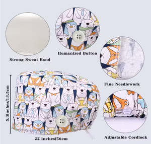 Adjustable Custom Logo Cotton Polyester Unisex Scrub Caps for <b>Doctors</b> Nurses Hygiene Surgical Use medical uniform - Product Image 6