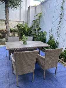 Handmade in Viet Nam Hot Modern Outdoor <b>Rattan</b> Garden Set 1 Table and 4 Chairs with Cushion for Garden Furniture Waterproof - Product Image 4
